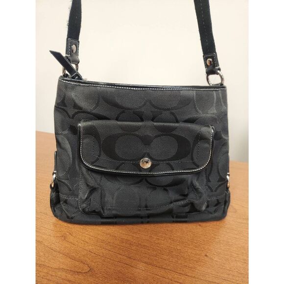 Coach Black Signature Ashley Bag F16550 - Picture 1 of 7